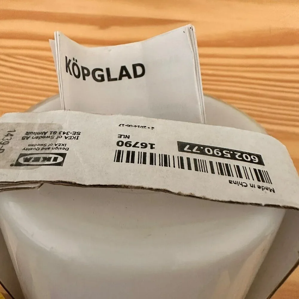 Ikea Köpglad Tea Light Candle Holder Lantern White‎ Glass with Yellow Base 4
